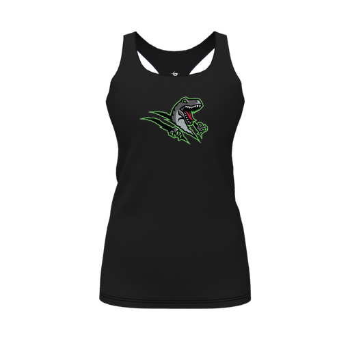 [CUS-DFW-RCBK-PER-BLK-FYS-LOGO1] Racerback Tank Top (Female Youth S, Black, Logo 1)