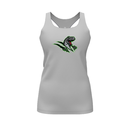 [CUS-DFW-RCBK-PER-GRY-FYS-LOGO1] Racerback Tank Top (Female Youth S, Gray, Logo 1)