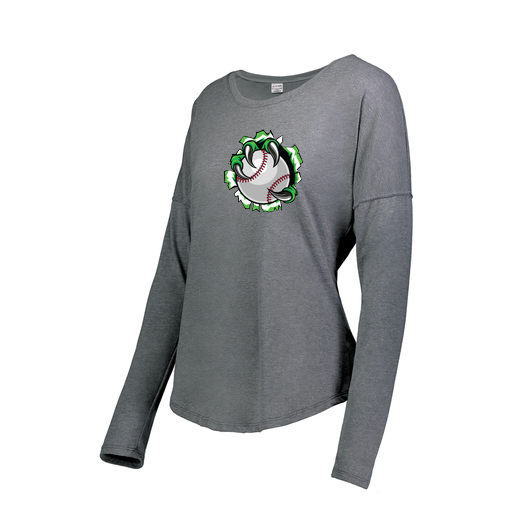 [FTLCUBGY-FAS-LOGO3] Ladies LS Ultra-blend T-Shirt (Female Adult S, Gray, Logo 3)